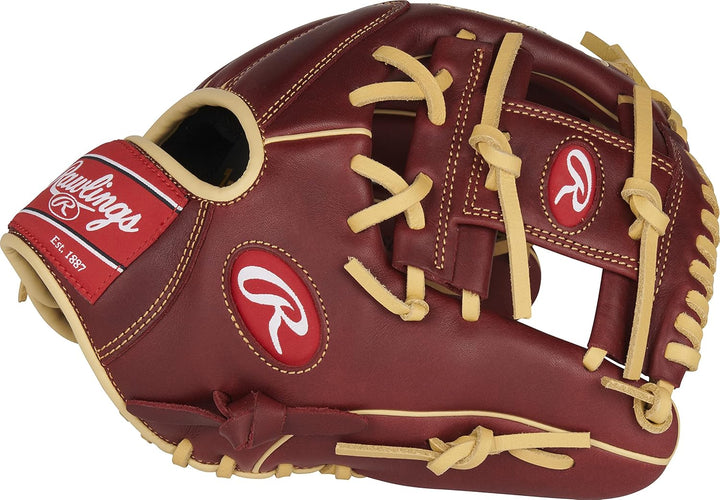 Rawlings Sandlot Baseball-Handschuh-Serie Rechte Hand Wurf Infield / Krug 29,2 cm – I Web – Burgunde