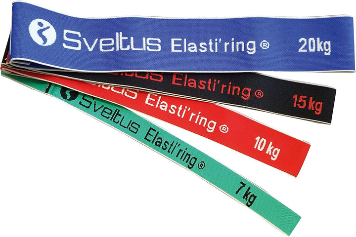 Sveltus Elasti'ring Set mit 4 elastischen Bändern, Unisex, Erwachsene, Mehrfarbig Einzigartig, Einzi