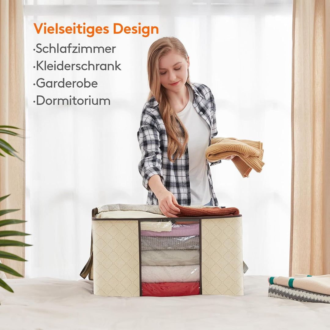 Lifewit 6 Stück 90L Aufbewahrungstasche, Aufbewahrungsbox mit Deckel, Gross Kleideraufbewahrung Umzu
