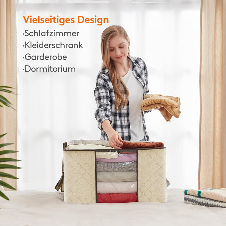 Lifewit 6 Stück 90L Aufbewahrungstasche, Aufbewahrungsbox mit Deckel, Gross Kleideraufbewahrung Umzu
