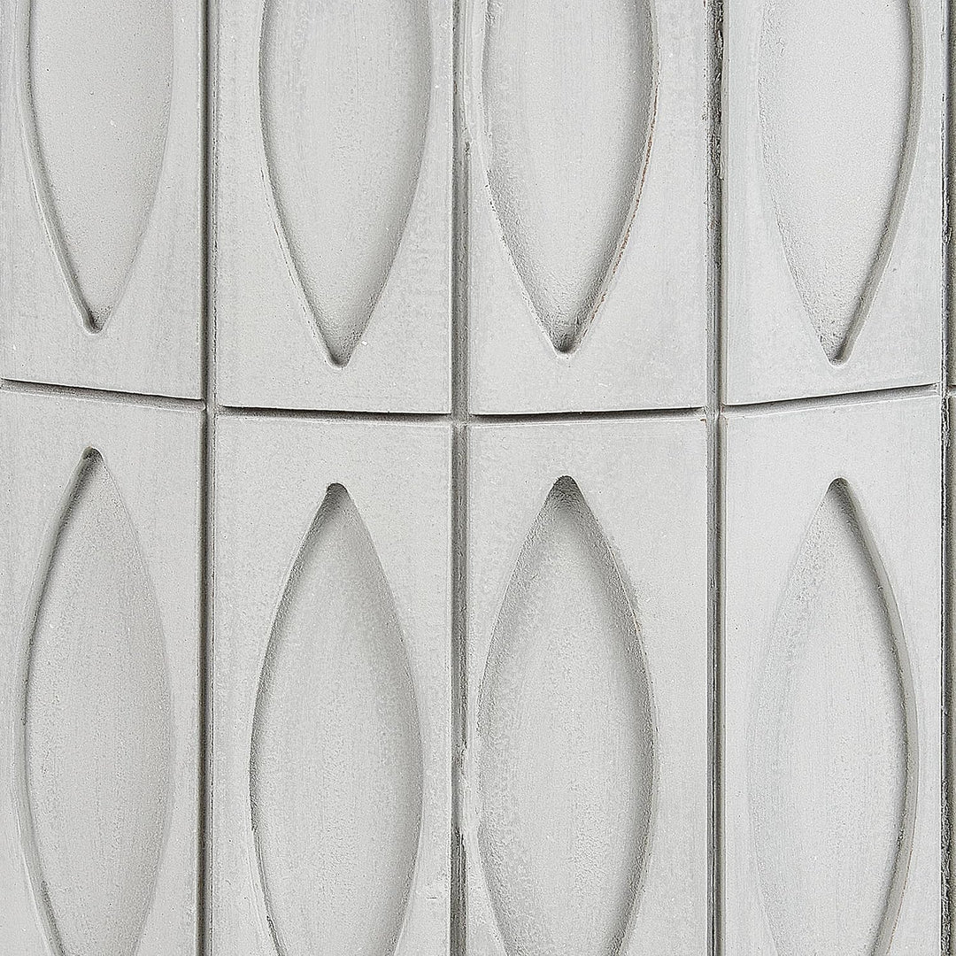 Beistelltisch grau rund ⌀ 45 cm Säulenform Betonoptik mit Muster Modern Deara