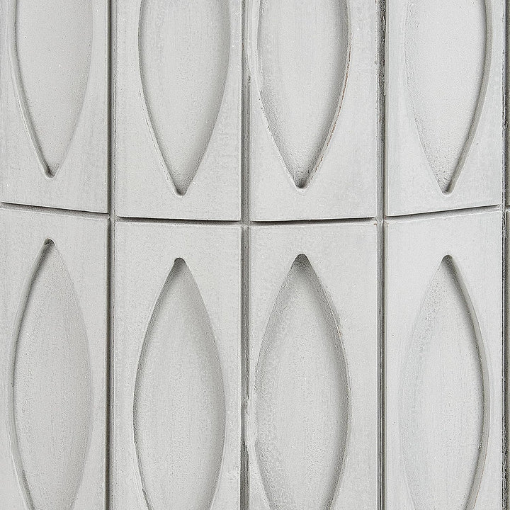 Beistelltisch grau rund ⌀ 45 cm Säulenform Betonoptik mit Muster Modern Deara