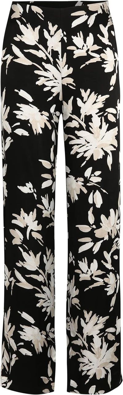 Tamaris Damen ALAMAR AOP Hose mit weitem Bein 36 Black Flower Aop, 36 Black Flower Aop