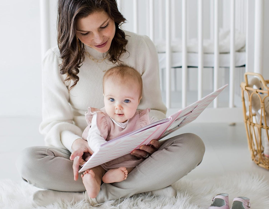 Pearhead P62202 Chevron Babybuch mit Clean Touch Stempelkissen, rosa (Texte auf Englisch) Pink Chevr