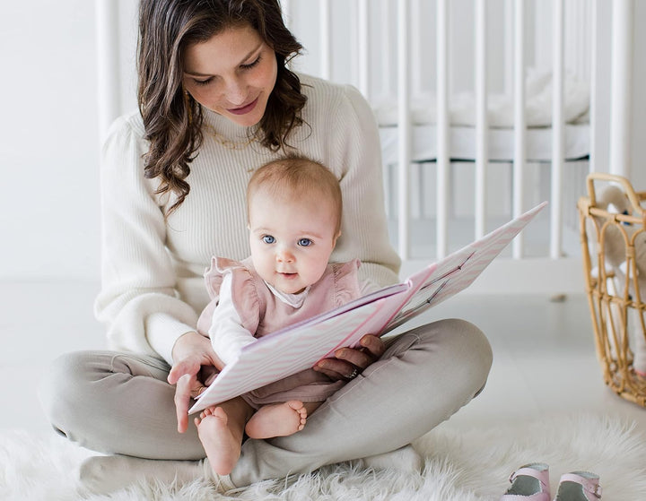 Pearhead P62202 Chevron Babybuch mit Clean Touch Stempelkissen, rosa (Texte auf Englisch) Pink Chevr