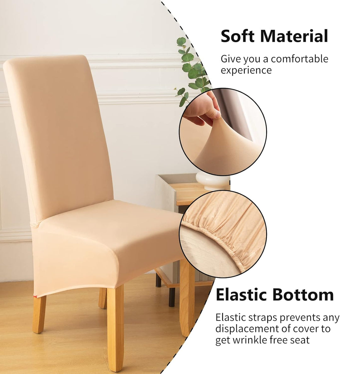 Stuhlhussen 4er Set Stuhlüberzug Elastizität Spandex Universal-Hussen für Stühle Moderne und Elegant