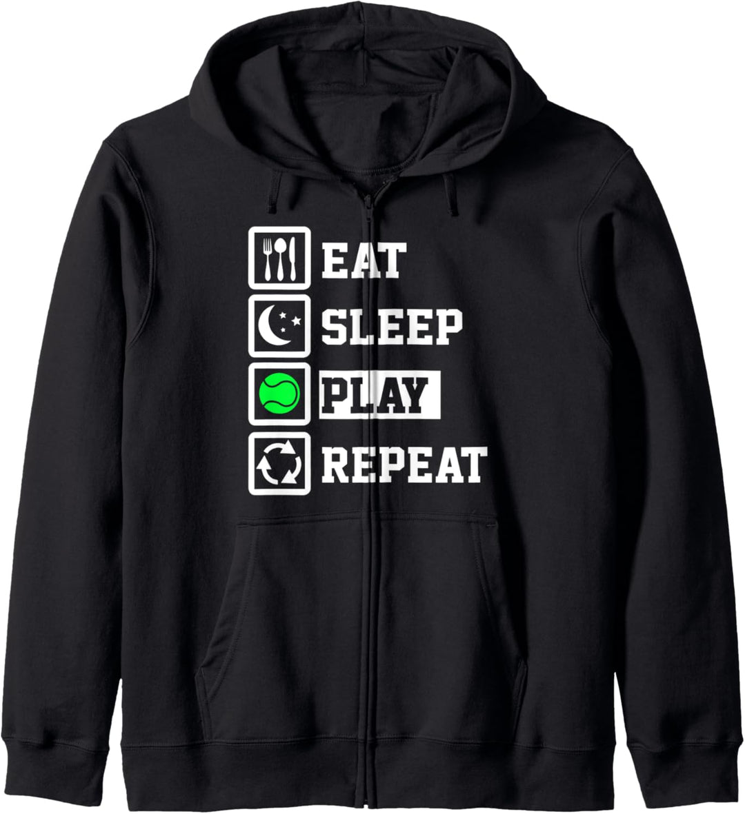 Eat Sleep Tennis Repeat Funny Tennis Kapuzenjacke