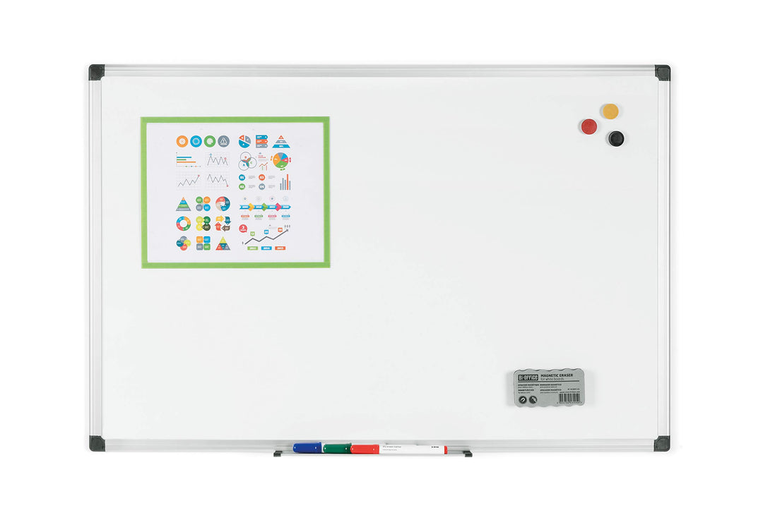 Bi-Office Magnetisches Whiteboard Maya - 60 x 45 cm - Emaillierte Premiumoberfläche, Trocken Abwisch