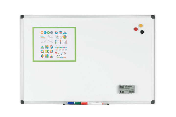 Bi-Office Magnetisches Whiteboard Maya - 60 x 45 cm - Emaillierte Premiumoberfläche, Trocken Abwisch