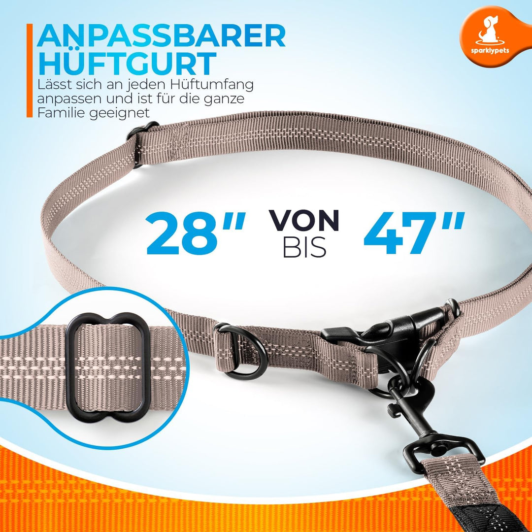 Joggingleine für Hunde zum Laufen, Joggen, Wandern | 2 in 1 Joggingleine und Normale Hundeleine für