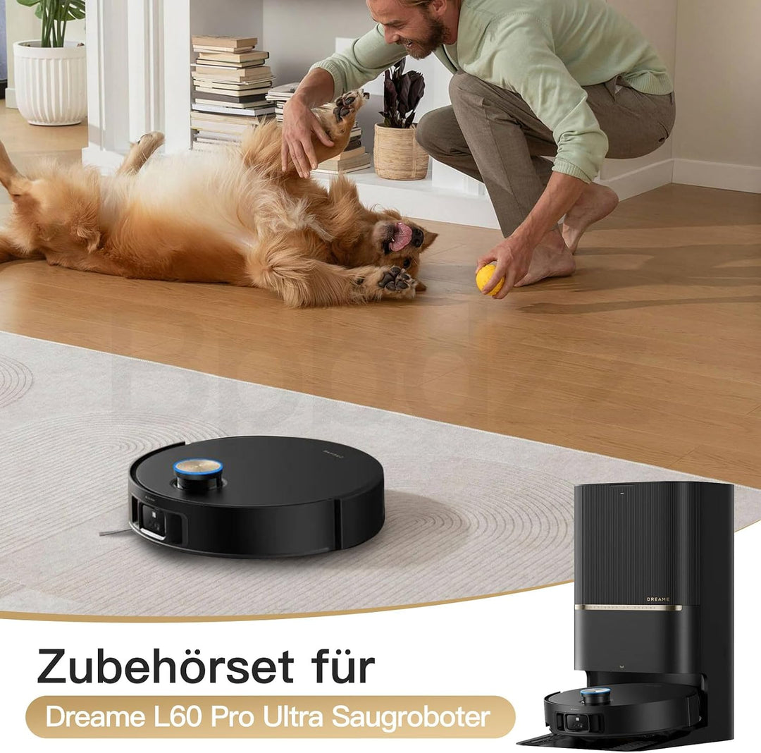 26 Stück Zubehör für Dreame L60 Pro Ultra Saugroboter, 2 Hauptbürsten, 4 Filter, 6 Wischpads, 6 Stau