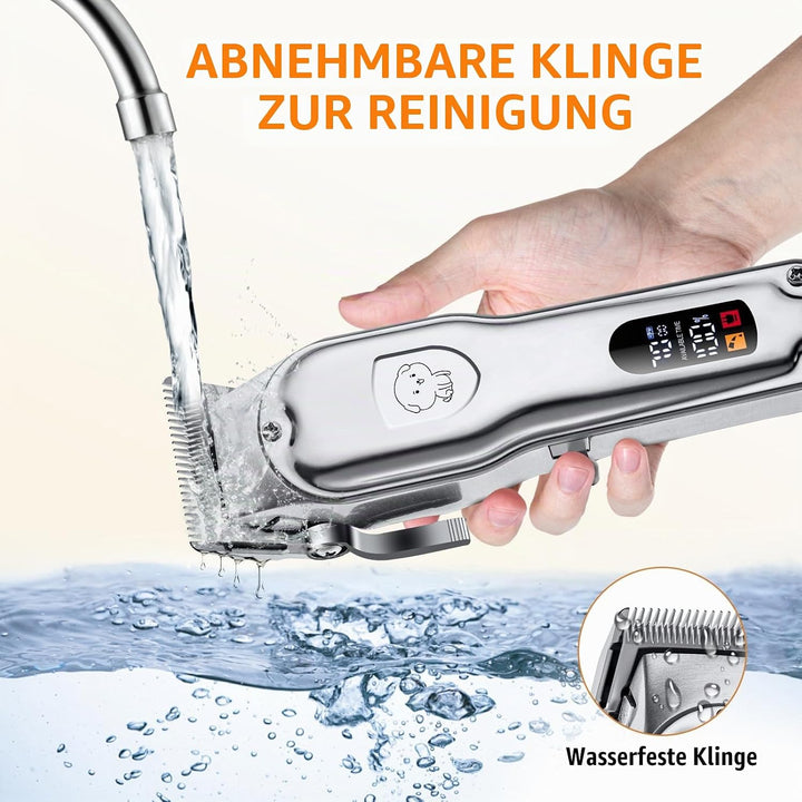 Profi Hundeschermaschine, Schermaschine Hund Katze,Tierhaarschneidemaschine set mit 4 Schneidköpfen