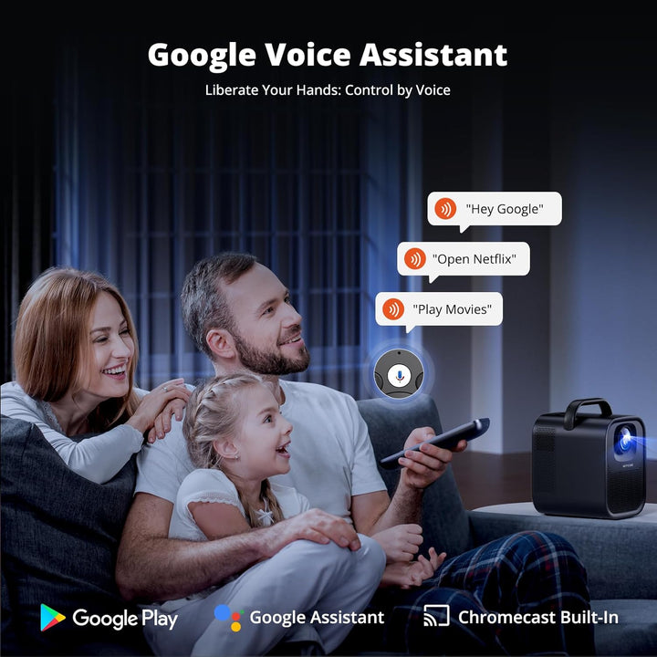 ETOE Smart Beamer 4K mit Google TV & Netflix Lizenz, Autofokus 1080P Full HD, 1300 ANSI Tragbarer Pr