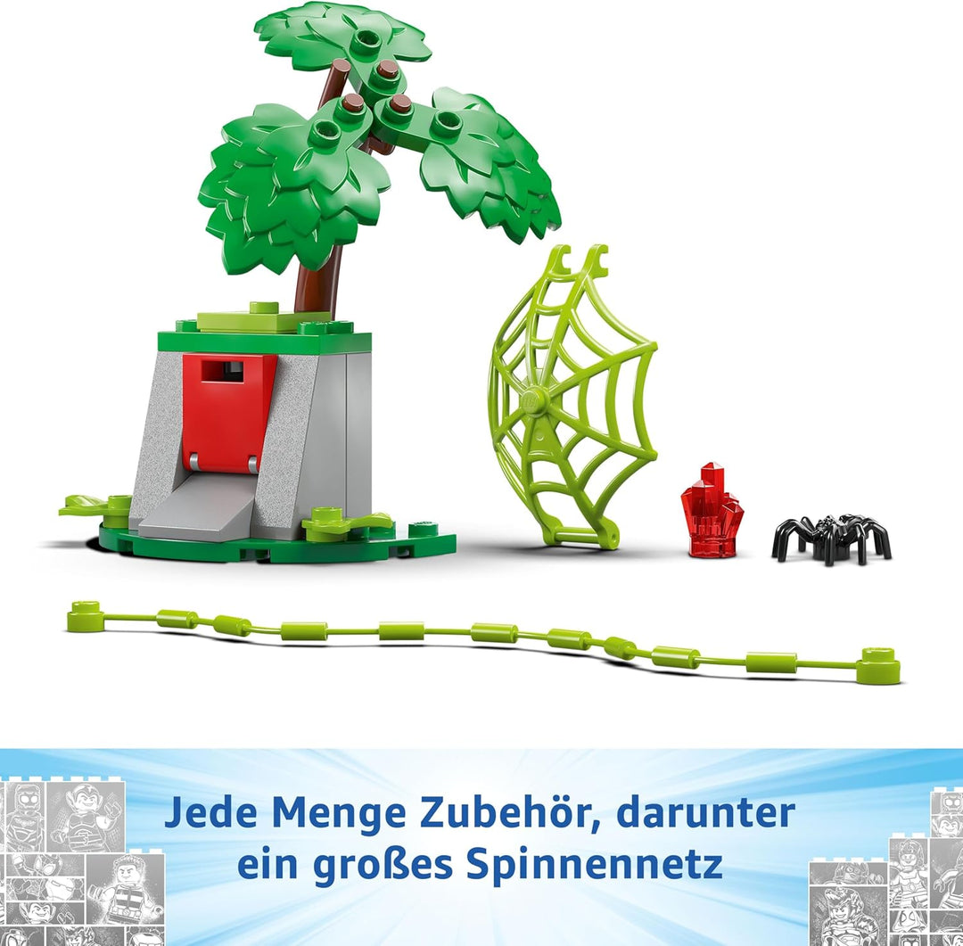 LEGO Marvel Actionspass mit Spin und Electro in ihren Dino-Flitzern, baubares Superheldenauto für Ju