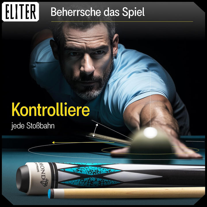 Billard Queue Set 2 - Billard cue aus massivem Ahornholz - weich und robust für mehr Kontrolle und P