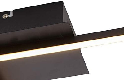 QAZQA - Modern Deckenleuchte I Deckenlampe I Lampe I Leuchte quadratisch schwarz 3-stufig dimmbar -