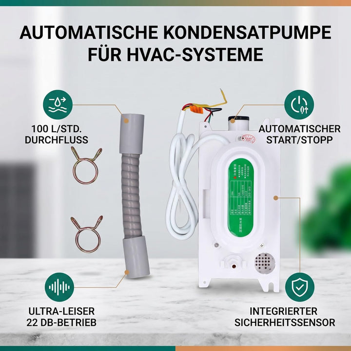 Kondensatpumpe, PC-100L Automatische-Ablaufpumpe, 500ml Lagertank mit Füllstand für Klimaanlage