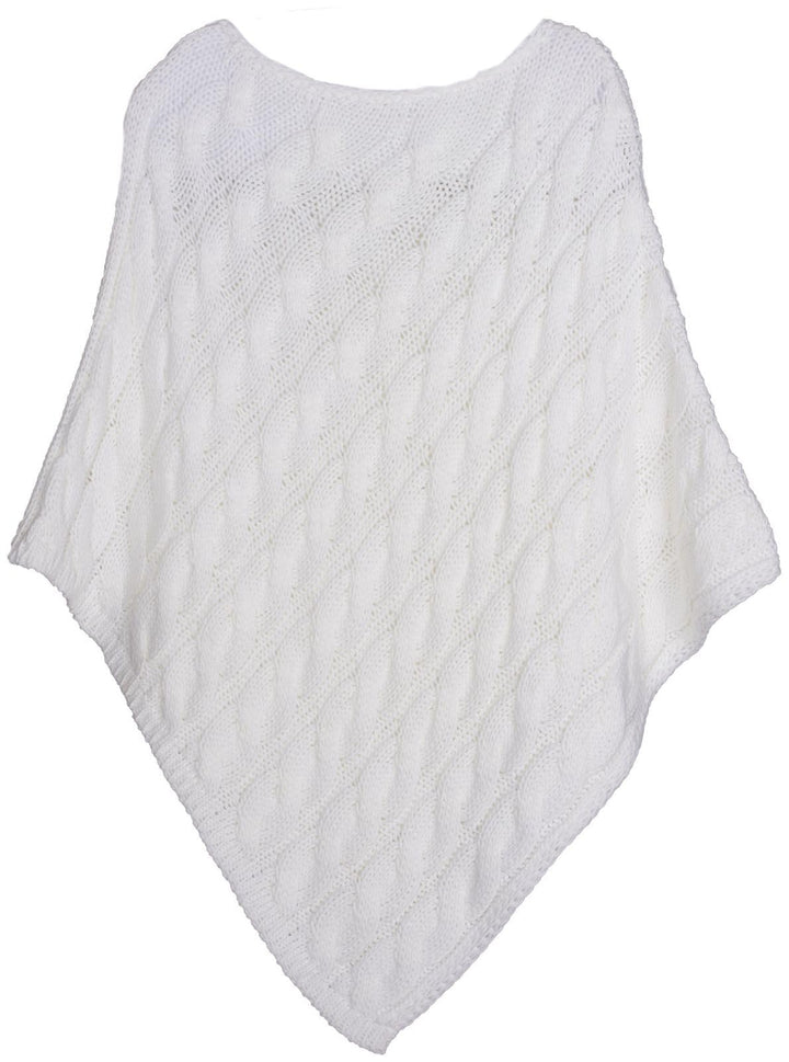 styleBREAKER Strick Poncho mit Zopfmuster, Rundhals Strickponcho, Grobstrick, Damen 08010040 Einheit