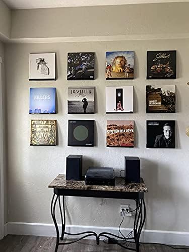HIIMIEI Vinyl Schallplatten Wandhalterung 6 er für Platten und Fotos, 30,5 x 4,3 x 4,5 cm Schallplat