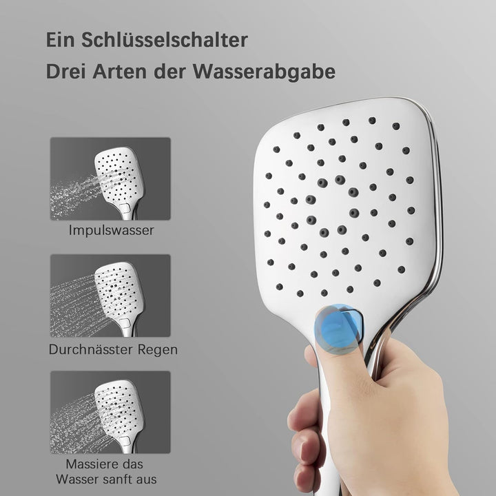 KOMIRO Duschsystem ohne Armatur, Regendusche Ohne Armatur,Duschset mit Duschkopf 30x30cm, Handbrause
