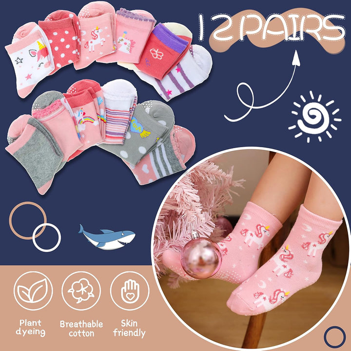 ANTSANG Stoppersocken Kinder Baby Mädchen Socken Anti Rutsch / Rutschfeste Socken Baumwolle Antiruts