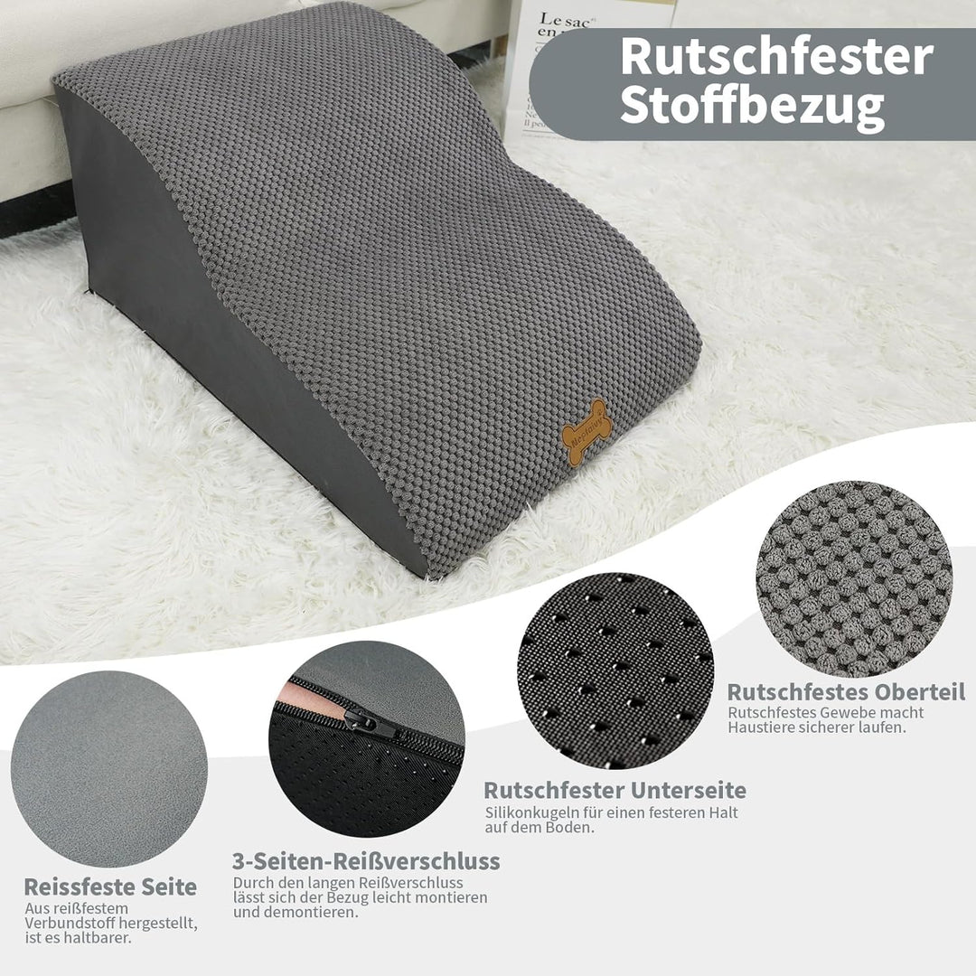 Nepfaivy Hundetreppe für Kleine Hunde 2-Stufig, Haustiertreppe für Bett und Sofa aus Hochdichtem Sch