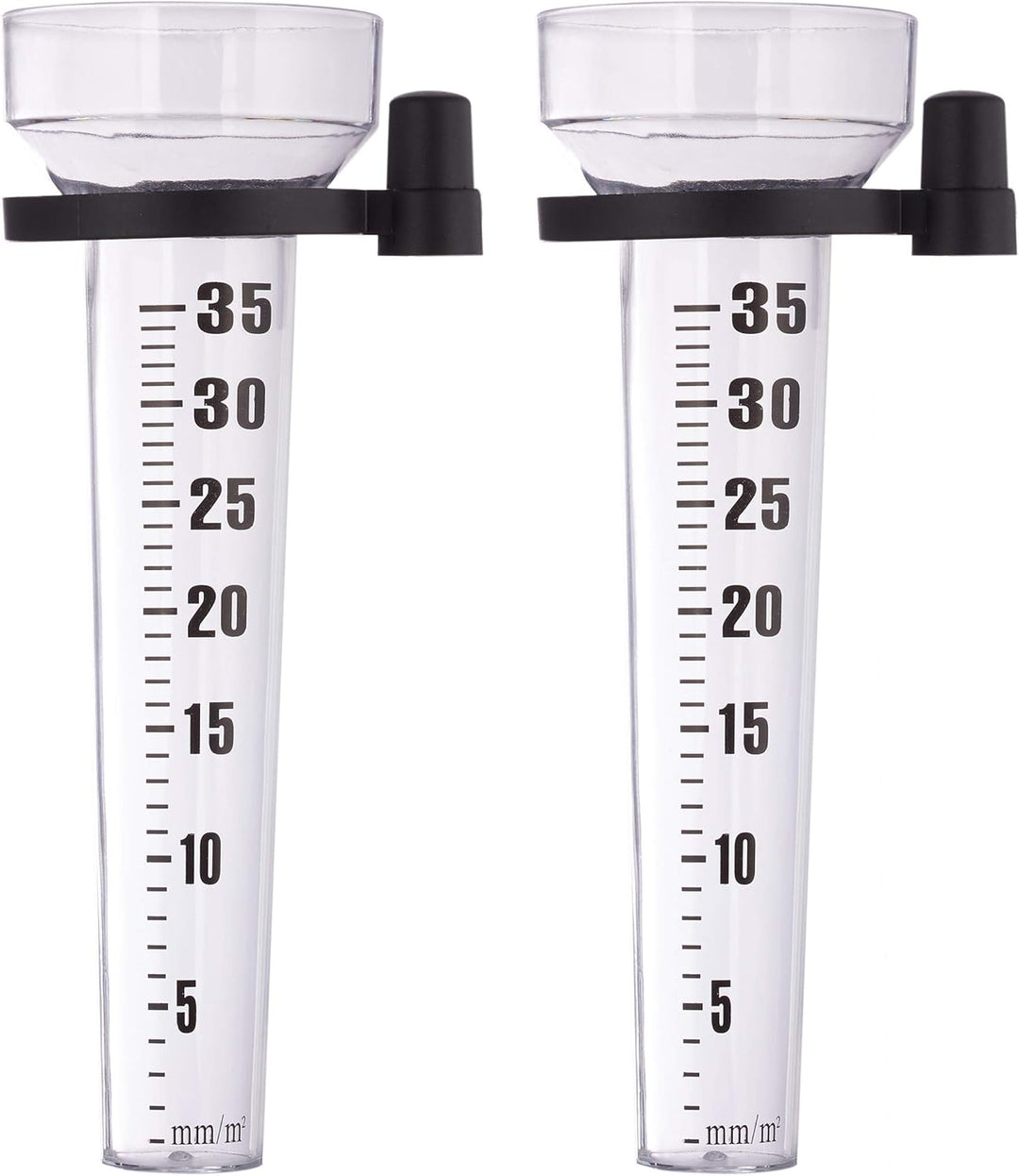 10 x Regenmesser im Set, mit Halter, Niederschlagsmesser Garten, grosse Anzeige 35 mm/m², Kunststoff