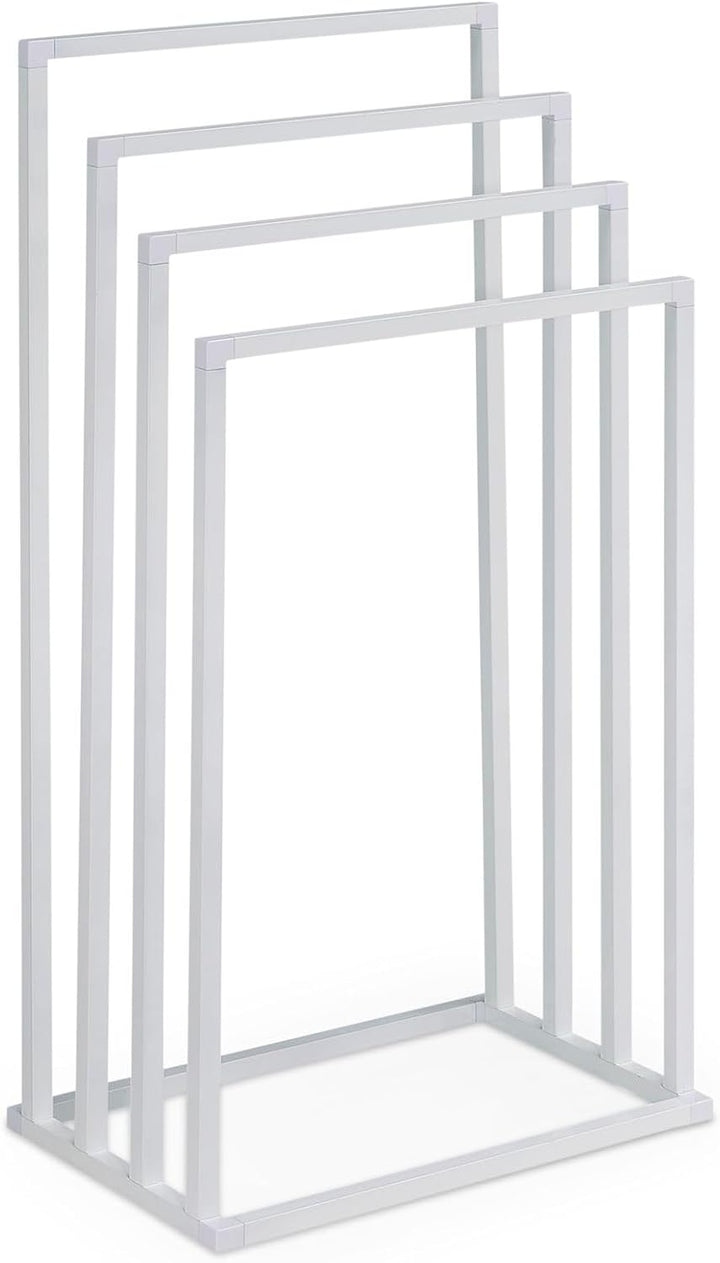 IDIMEX Handtuchhalter Senza freistehend, weiss – moderner Handtuchständer mit 4 Stangen, Metallgeste