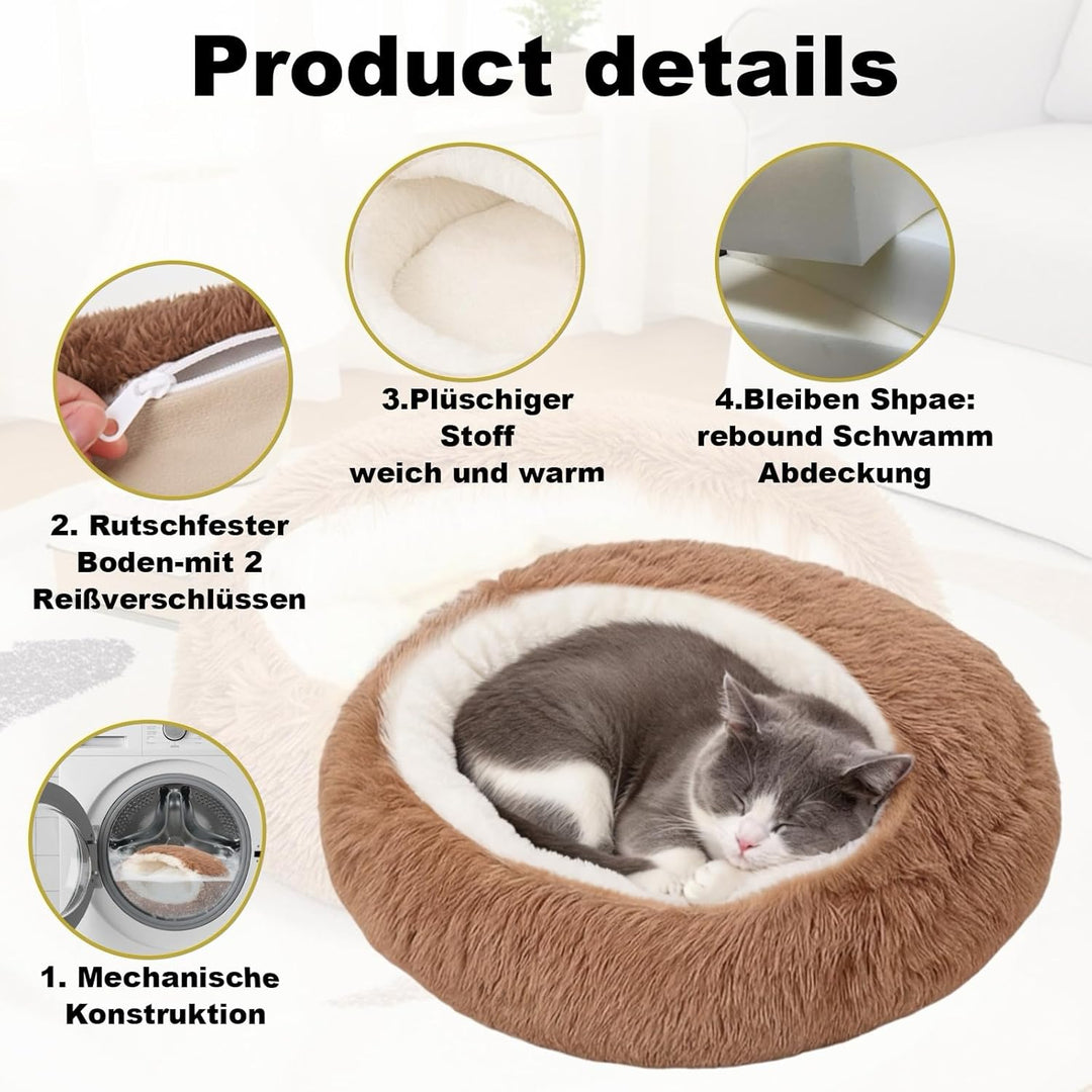 1 Stück Katzenbett Flauschig, Katzen Höhle, Kuschelhöhle Katze,Weiches Katzenhöhle, Ideal Für Kleine