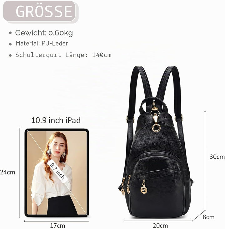 DIRRONA Damen Rucksack Beiläufig Kleine Brusttasche für Damen Multifunktionale Reise Wasserdicht Sch