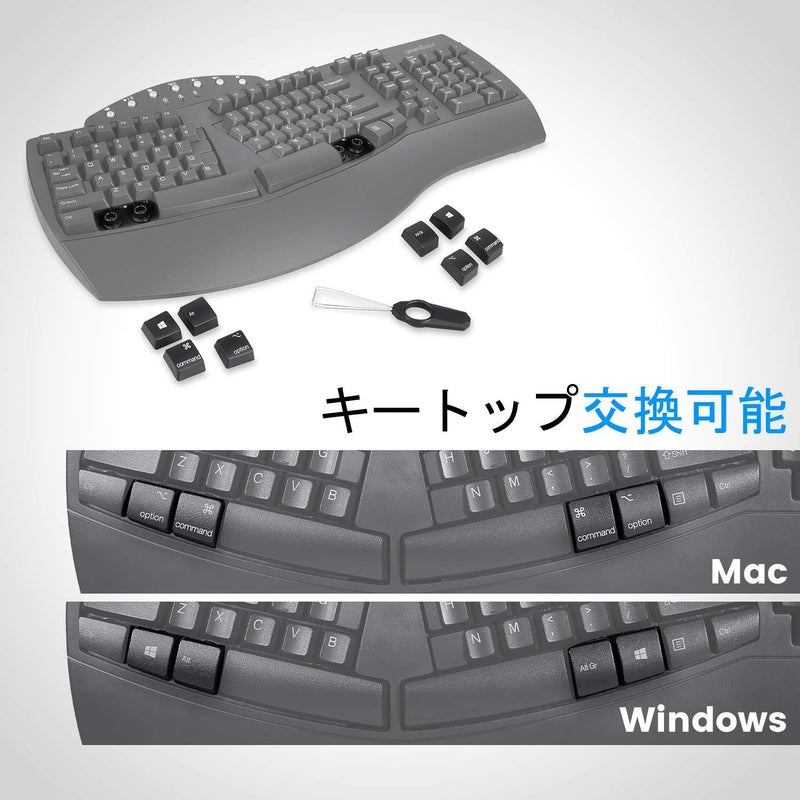 Perixx PERIBOARD-612 Wireless Ergonomic Split Keyboard with Dual Mode 2.4G and Bluetooth Feature, Co