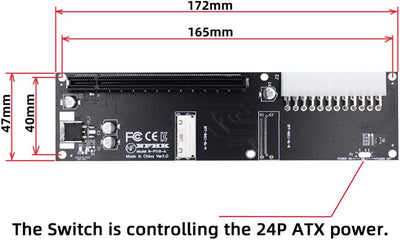 NFHK 8X Oculink SFF-8612 8611 auf PCIE PCI-Express 16x Adapter mit ATX 24pin Power Port für Mainboar