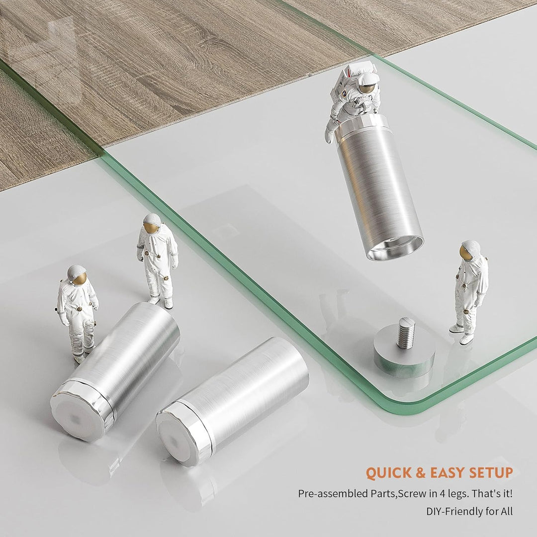 Hemudu Monitorständer aus Glas ergonomischer Laptopständer, mit Höhenverstallung Multi Media Desktop