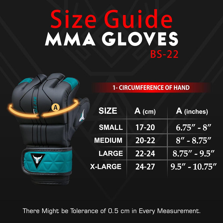 MMA Handschuhe für Herren und Damen — Atmungsaktive Open-Palm Sparring Handschuhe, Grappling Handsch