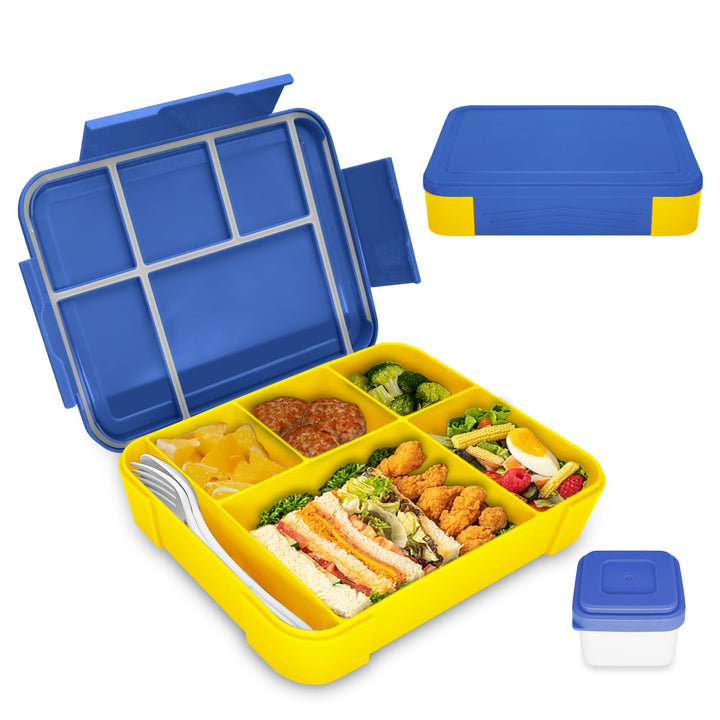 IJIAMY Brotdose Kinder mit Fächern, 1300ml Jausenbox Kinder, Auslaufsicher Bento Box, Lunchbox Kinde