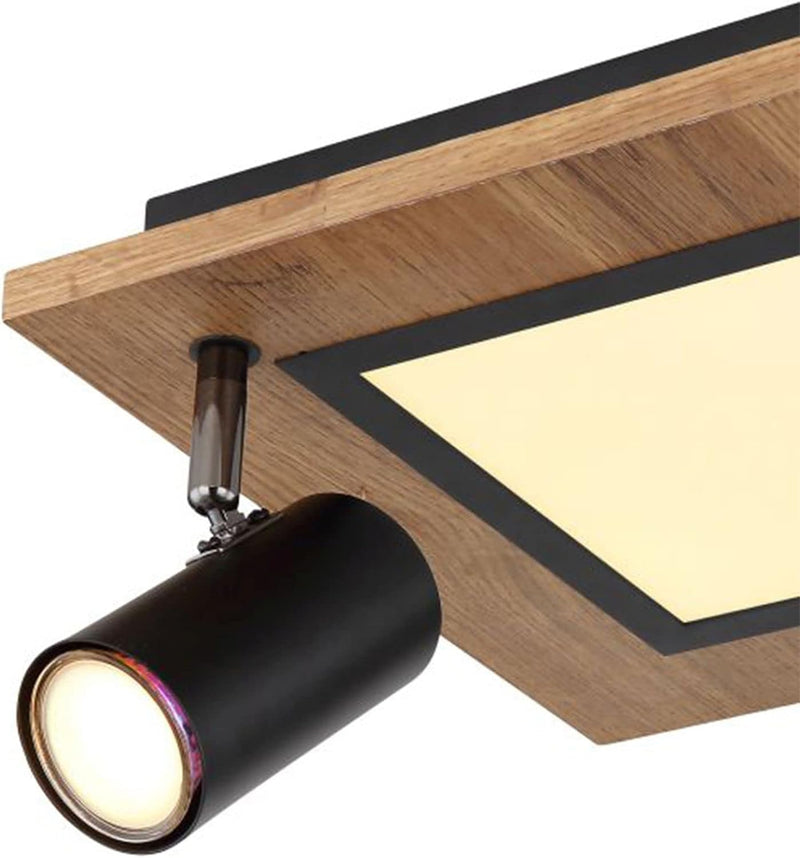 bmf-versand® Deckenleuchte für Wohnzimmer - Deckenlampe 2-flammig mit LED-Panel und Memory Funktion