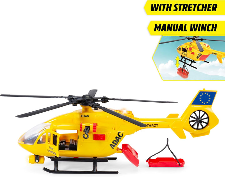 Dickie Toys - ADAC Rettungshelikopter Airbus H145 (36 cm) - grosser Hubschrauber mit Aufzieh-Propell