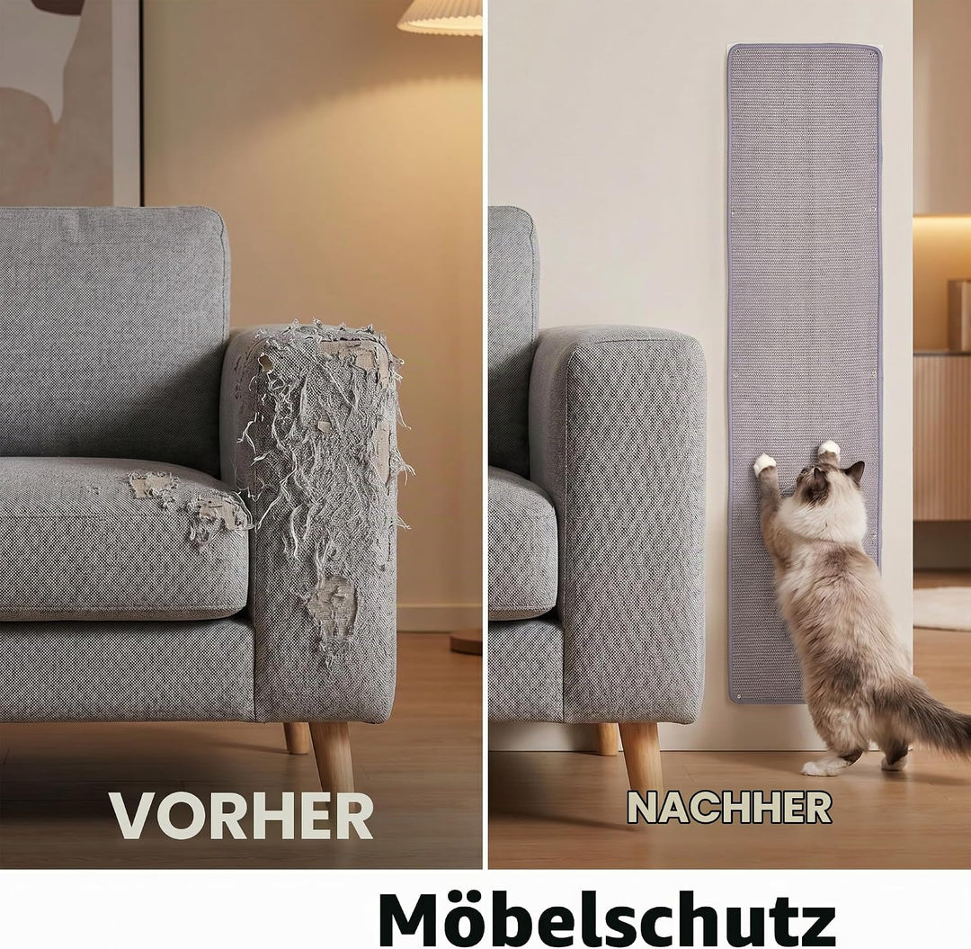 1 Stück Kratzmatte Katze 40x100CM Kratzbretter Natürliche Sisal Kratzmatte Katzenkratzmatte Kratzsch