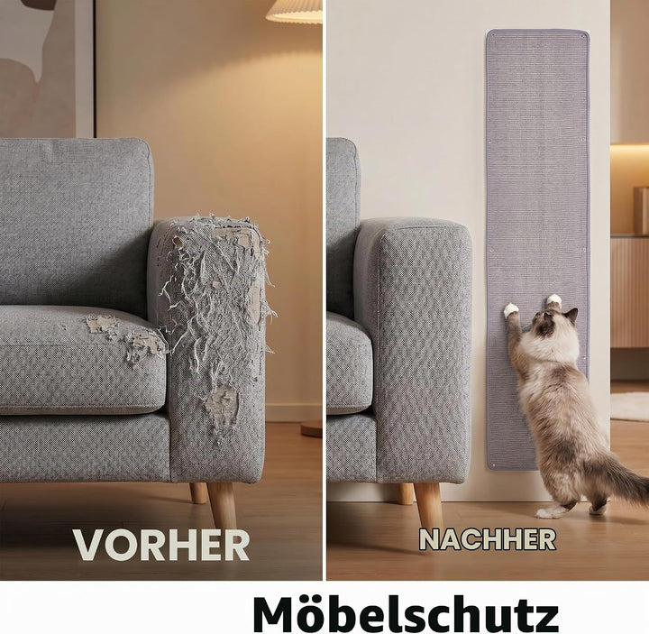 1 Stück Kratzmatte Katze 40x100CM Kratzbretter Natürliche Sisal Kratzmatte Katzenkratzmatte Kratzsch