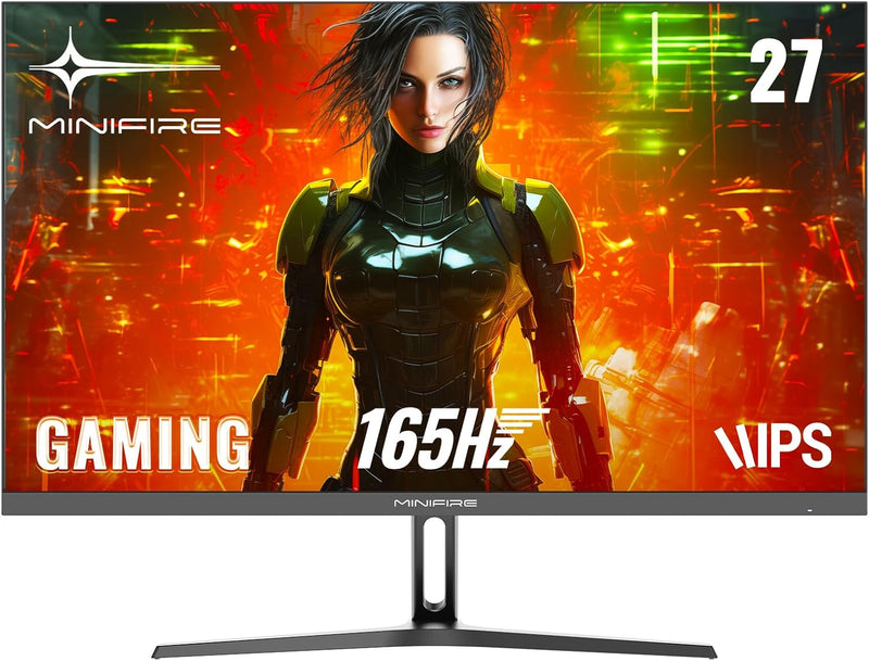 Minifire Gaming Monitor 27 Zoll, 165 Hz, 1ms, AdaptiveSync, IPS, 2xHDMI 2.0/1xDP 1.4 Ports, FHD, sRG