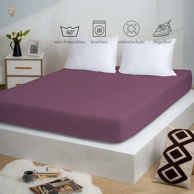 Strauss Home ® Jersey Spannbettlaken Spannbetttuch Bettlaken 100% Baumwolle 180x200-200x200 cm (Pfla