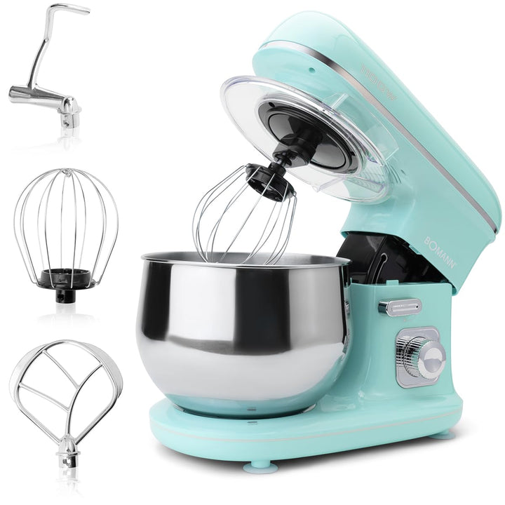 Bomann® Retro Küchenmaschine zum backen | Knetmaschine 5L |starker 1100W Motor | Teigmaschine inkl.