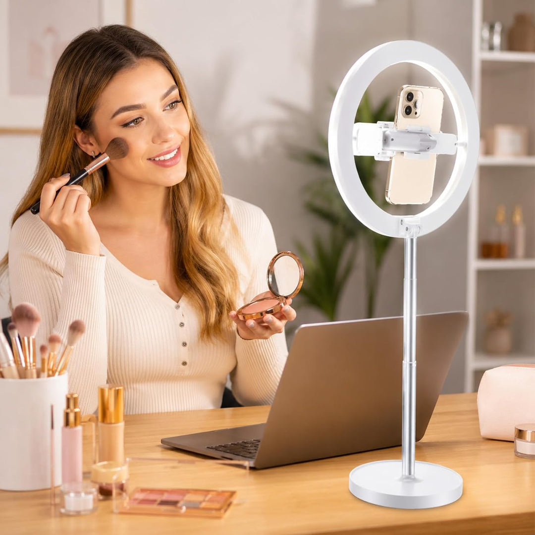 Ringlicht mit Stativ 10.5 Zoll, für Streaming Makeup Videokonferenz | 144 LED Ring Light, Dimmbar, W