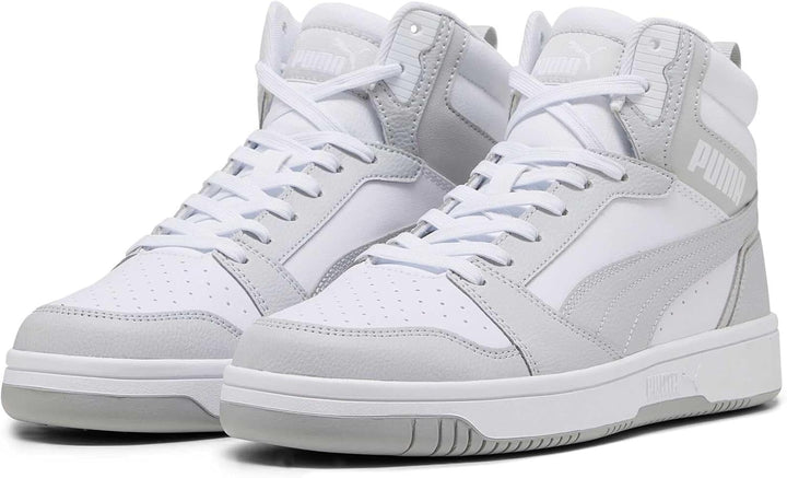 Puma Unisex Rebound V6Sneaker 40 EU Puma White Ash Gray, 40 EU Puma White Ash Gray