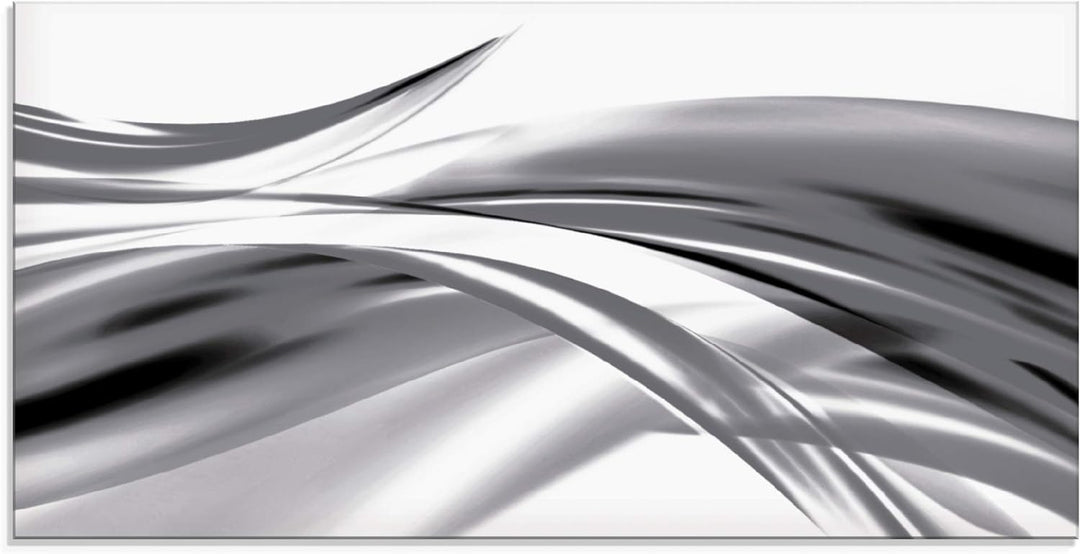 ARTland Glasbilder Wandbild Glas Bild einteilig 60x30 cm Querformat Abstrakte Kunst Welle Rauch Abst