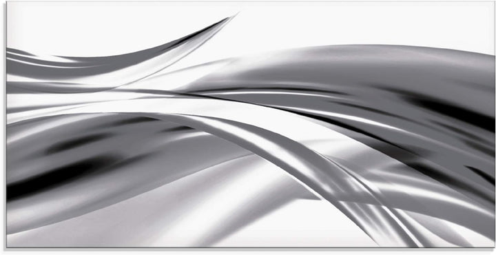 ARTland Glasbilder Wandbild Glas Bild einteilig 60x30 cm Querformat Abstrakte Kunst Welle Rauch Abst