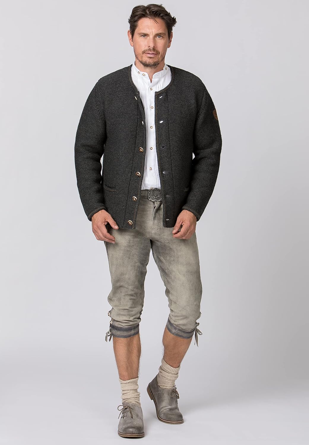 Stockerpoint Amaro Herren Trachtenstrickjacke, Anthrazit