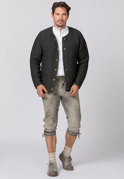 Stockerpoint Amaro Herren Trachtenstrickjacke, Anthrazit