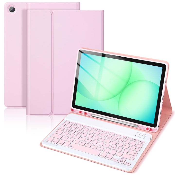 Hülle mit Tastatur für Samsung Galaxy Tab A11+ Plus 2025/ A9+ Plus 11 Zoll 2023, Stossfeste Ultradün