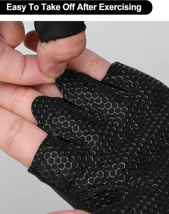 KUTOOK Mini Fitnesshandschuhe Herren/Damen 3mm XRD Gepolstert rutschfeste Halb Handschuhe für Gym Pu
